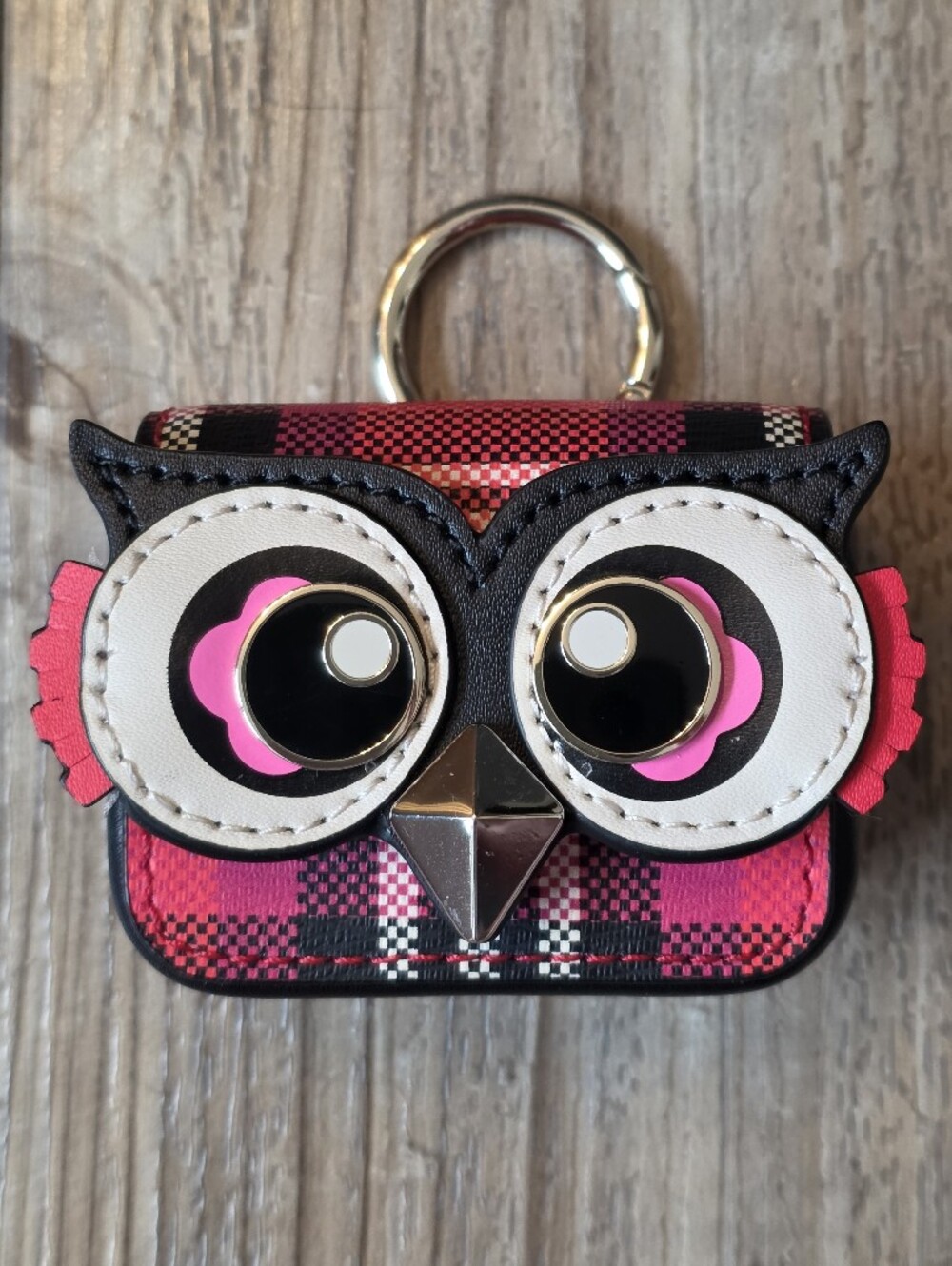 Kate Spade New York Blinx Foliage Plaid Owl Keychain Pouch Ipod - Picture 1 of 7
